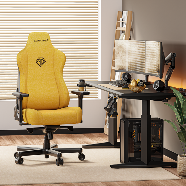 Крісло ігрове Anda Seat Kaiser 3E XL Bright Yellow Fabric (AD23YC-XL-09-Y-CF-Y01) - зображення 8