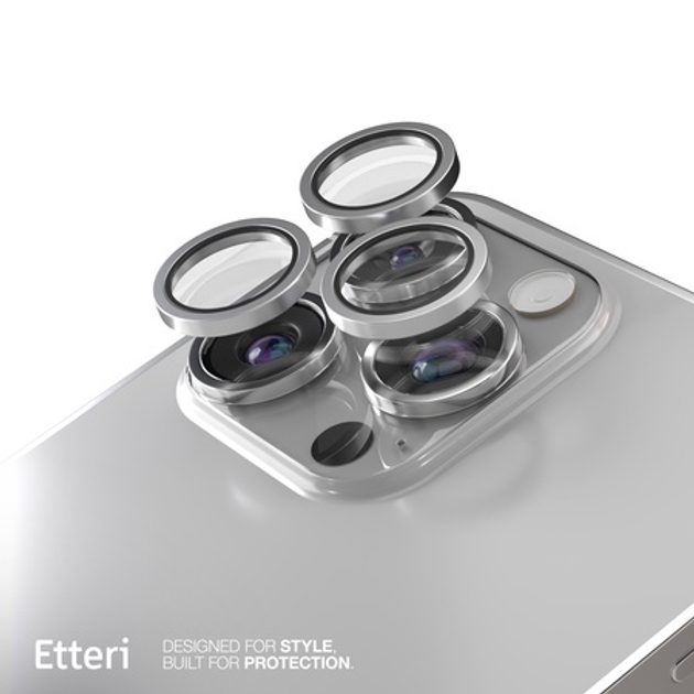 Захисне скло Etteri Camera Lens Protector для Apple iPhone 16 Pro / 16 Pro Max Silver (5907504523958) - зображення 3