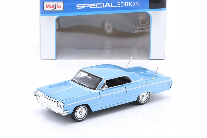 Model kompozytowy Maisto Chevrolet Impala 1964 1:24 Niebieski (0090159329084) - obraz 3