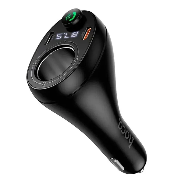 FM-модулятор HOCO E88 bluetooth 2USB 1Type-C, PD20W, QC 3.0, додаткове гніздо прикурювача - изображение 3