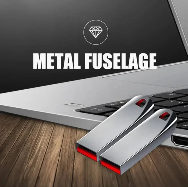 Флешка Seuno крас USB 3.0 256 ГБ — металлический накопитель с кольцом, серебристая (GS883) - Фото 2 Флешка Seuno крас USB 3.0 256 ГБ — металлический накопитель с кольцом, серебристая (GS883) - изображение 2
