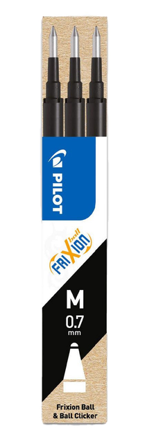 Набір стрижнів для ручок Pilot FriXion Ball & Ball Clicker M 0.7 мм Black 3 шт (ZES4902505356056) - зображення 1