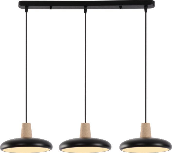 Подвесная LED люстра VALESO XI3342-3 черный + дерево,3000K, 4200K, 6000K - изображение 4