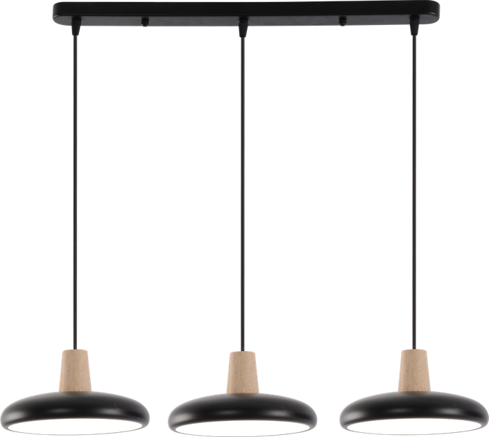 Подвесная LED люстра VALESO XI3342-3 черный + дерево,3000K, 4200K, 6000K - изображение 3