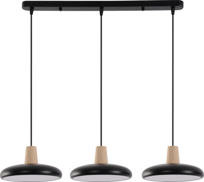 Подвесная LED люстра VALESO XI3342-3 черный + дерево,3000K, 4200K, 6000K - изображение 5