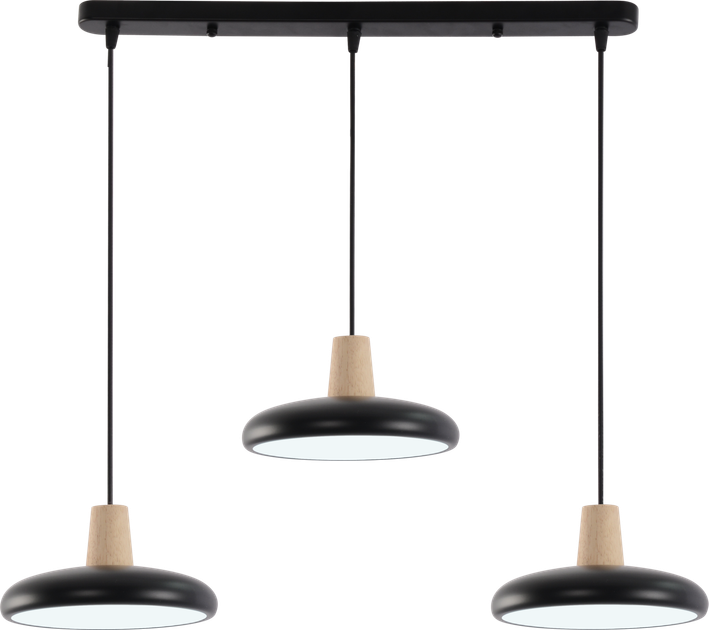 Подвесная LED люстра VALESO XI3342-3 черный + дерево,3000K, 4200K, 6000K - изображение 6