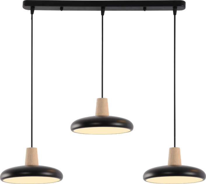 Подвесная LED люстра VALESO XI3342-3 черный + дерево,3000K, 4200K, 6000K - изображение 8