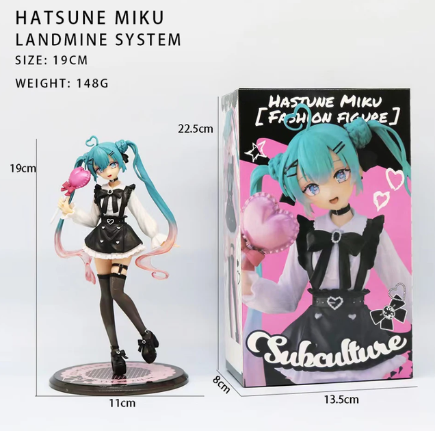Аниме фигурка Хацуне Мику | Hatsune Miku Fashion Subculture | с сердцем | статуэтка 18 см PVC (GS907) - Фото 4 Аниме фигурка Хацуне Мику | Hatsune Miku Fashion Subculture | с сердцем | статуэтка 18 см PVC (GS907) - изображение 4