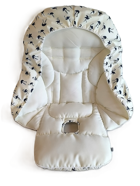 Чехол DavLu к стульчику для кормления Peg Perego Siesta фламинго на молочном (000046) - изображение 2