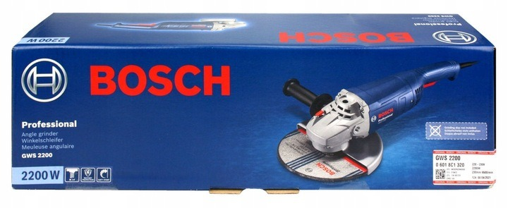 Набір Кутова шліфувальна машина Bosch Professional GWS 2200 + Відрізне коло по металу Bosch 230 x 2.5 мм 5шт (06018C1320_2608600225) - зображення 6