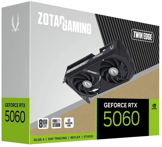 Відеокарта Zotac PCI-Ex GeForce RTX 5060 GAMING Twin Edge 8GB GDDR7 (128bit) (2497/28000) (HDMI, 3 x DisplayPort) (ZT-B50600E-10M) - зображення 7