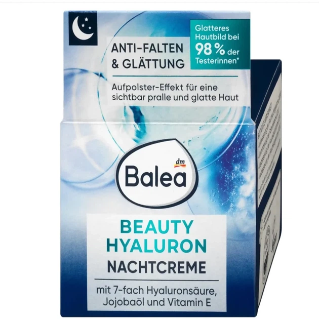 Ночной крем для лица против морщин Balea Beauty Hyaluron Nachtcreme 50 мл - изображение 4