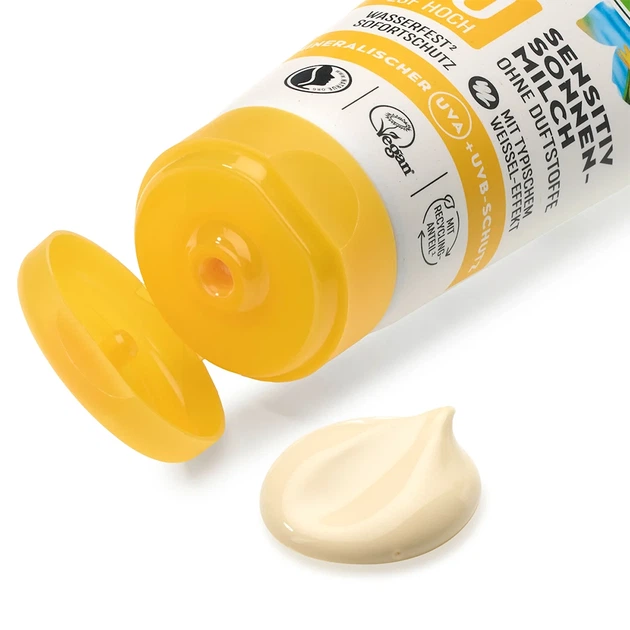 Соцзащитное молочко для тела Alverde NATURKOSMETIK Sonnenmilch Sensitiv SPF 30 с календулой и жожоба 200 мл - изображение 5