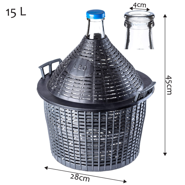 Gąsior na wino Kadax Alatri z wąskim otworem 15 l (5903699404911) - obraz 2