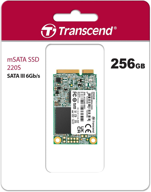SSD диск Transcend 220S 256GB mSATA SATAIII MLC NAND flash (TS256GMSA220S) - зображення 2