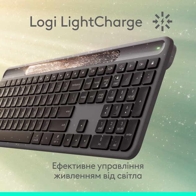 Клавиатура беспроводная Logitech Slim Solar+ Bluetooth Graphite (920-013764) - изображение 3