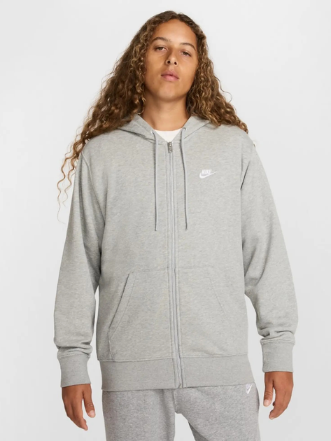 Толстовка на блискавці чоловіча Nike M Nk Club Ft Fz Hoodie FN3884-063 L Сіра (197593321008) - зображення 1