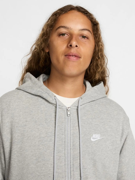 Толстовка на блискавці чоловіча Nike M Nk Club Ft Fz Hoodie FN3884-063 L Сіра (197593321008) - зображення 4