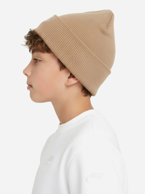 Czapka dziecięca beanie Nike K Nk Peak Beanie Tc Fut HF5498-200 Beżowa (198485559271) - obraz 3