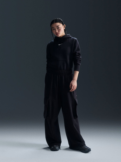 Bluza damska z kapturem ocieplana Nike W Nsw Phnx Flc Std Po Hoodie HF6839-010 L Czarna (197596372663) - obraz 3