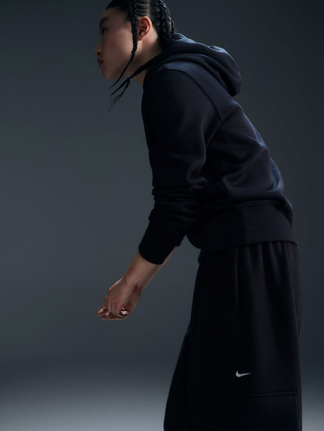 Bluza damska z kapturem ocieplana Nike W Nsw Phnx Flc Std Po Hoodie HF6839-010 L Czarna (197596372663) - obraz 5