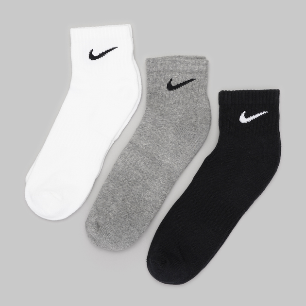 Zestaw skarpetek bawełnianych męskich 3 pary Nike U Nk Everyday Csh Ankl 3Pr 132 SX7667-964 38-42 (M) Czarny/Szary/Biły (194955549216) - obraz 6