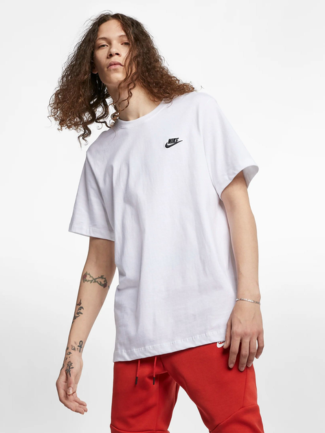 Футболка бавовняна довга чоловіча Nike M Nsw Club Tee AR4997-101 XL Біла (191888618392) - зображення 1