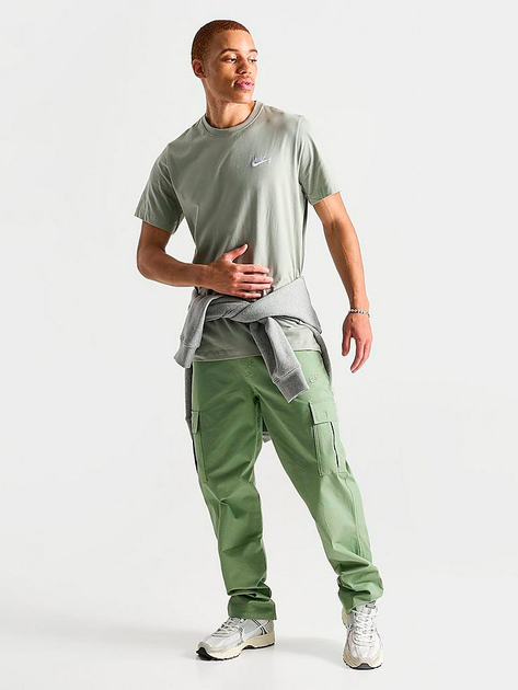 Футболка бавовняна довга чоловіча Nike M Nsw Club Tee AR4997-371 XL Оливкова (197597645902) - зображення 3