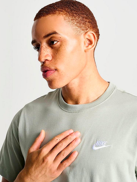 Футболка бавовняна довга чоловіча Nike M Nsw Club Tee AR4997-371 XL Оливкова (197597645902) - зображення 5