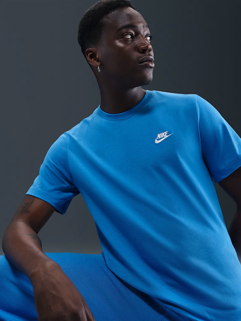 Футболка бавовняна довга чоловіча Nike M Nsw Club Tee AR4997-435 XL Синя (193147811995) - зображення 5