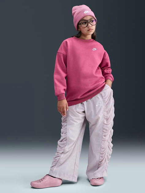 Дитячий світшот на флісі оверсайз для дівчинки Nike G Nsw Club Flc Ovrszd Crew Lbr FD2923-634 122-128 см (XS) Рожевий (198482279479) - зображення 8