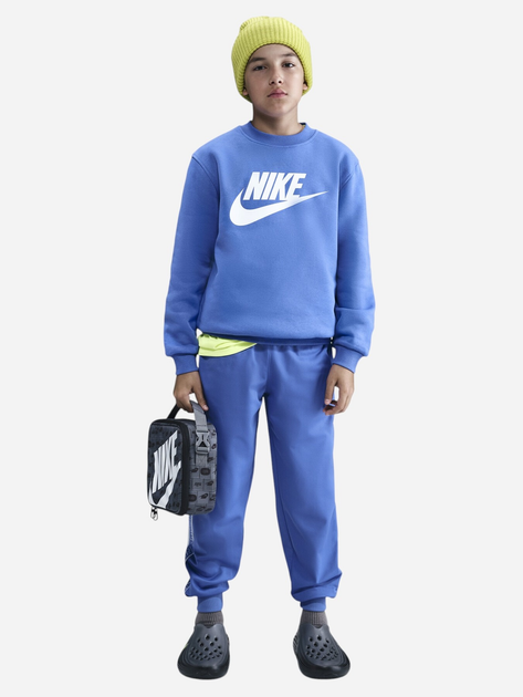Bluza bez kaptura młodzieżowa chłopięca Nike K Nsw Club Flc Crew Ls Hbr FD2992-411 137-146 cm (M) Niebieska (198482221577) - obraz 3