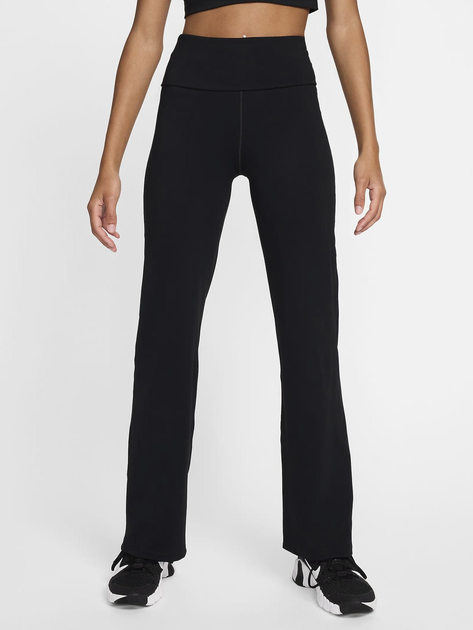 Spodnie sportowe damskie z wysokim stanem Nike W Nk Df One Hr Fldovr Pant FV7848-010 S Czarne (197596160871) - obraz 1