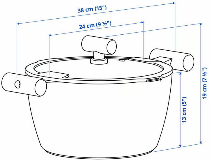 Каструля Ikea Klippfisk із антипригарним покриттям і кришкою 5 л (90597482221179) - зображення 6