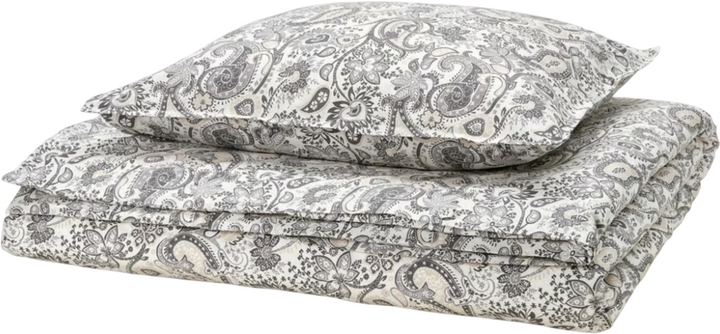 Komplet pościeli Ikea Rodgersia 150 x 200 / 50 x 60 cm Biały/Szary (105.794.01) - obraz 1