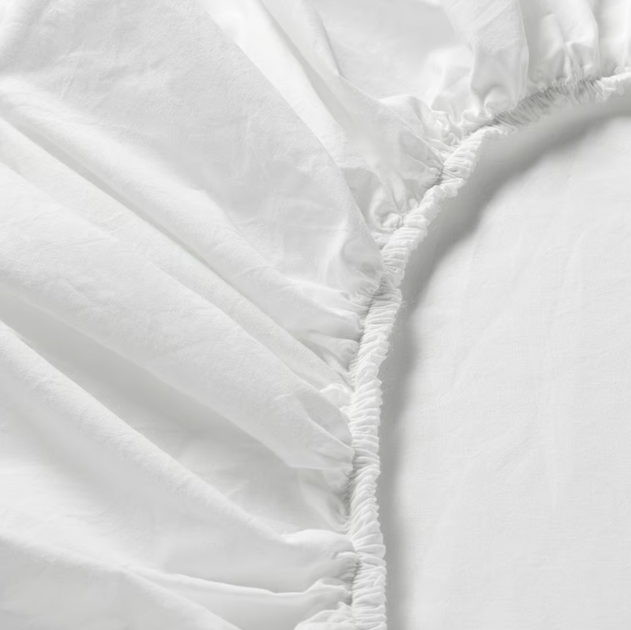 Prześcieradło Ikea Dvala z gumką bawełniane 160 x 200 cm Białe (303.572.20) - obraz 2
