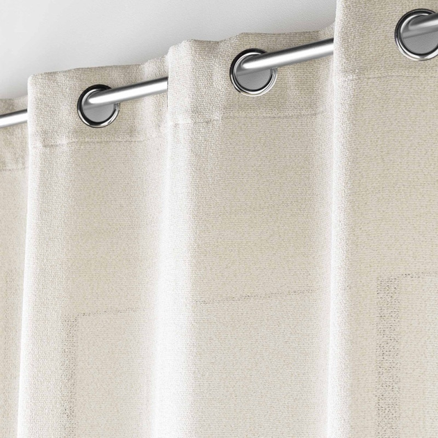 Firana na przelotkach Douceur d'interieur Luoline z efektem lnu Beżowa 140 x 240 cm (3574386276535) - obraz 3