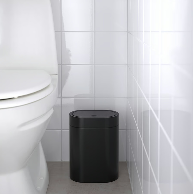 Kosz na śmieci Ikea Brogrund z pokrywką na przycisk 4 l Czarny (605.246.56) - obraz 4
