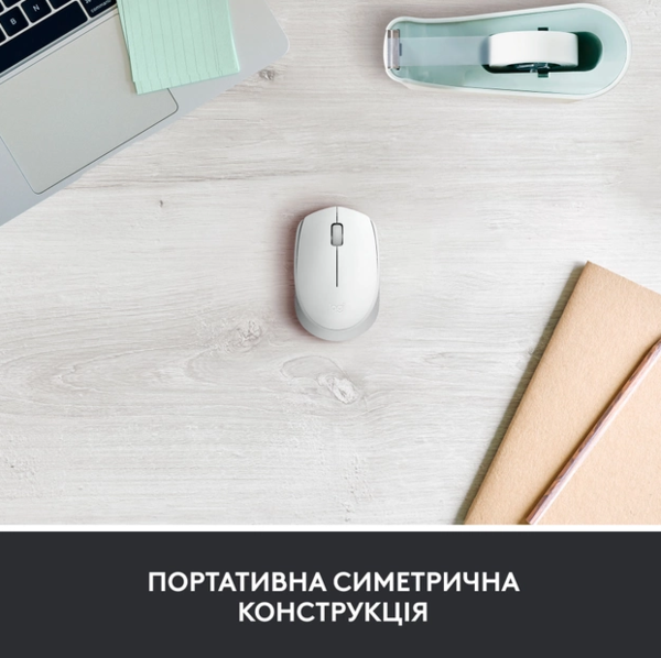 Миша комп'ютерна Logitech M171 Wireless Mouse, White (910-006867) - Фото 3 Миша комп'ютерна Logitech M171 Wireless Mouse, White (910-006867) - изображение 3
