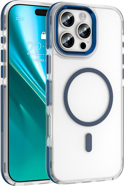 Панель Etteri Icy Mag для Apple iPhone 16 Pro Max Blue/Transparent (5907504560564) - зображення 1