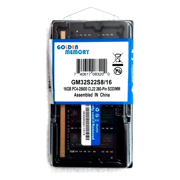Оперативна пам'ять SO-DIMM 16GB Golden Memory DDR4 3200 MHz (GM32S22S8/16) - зображення 2