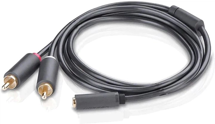 Кабель Ugreen AV102 AUX Audio TRS-RCAx2 M/F 1.0 м Серый (10588) - изображение 3