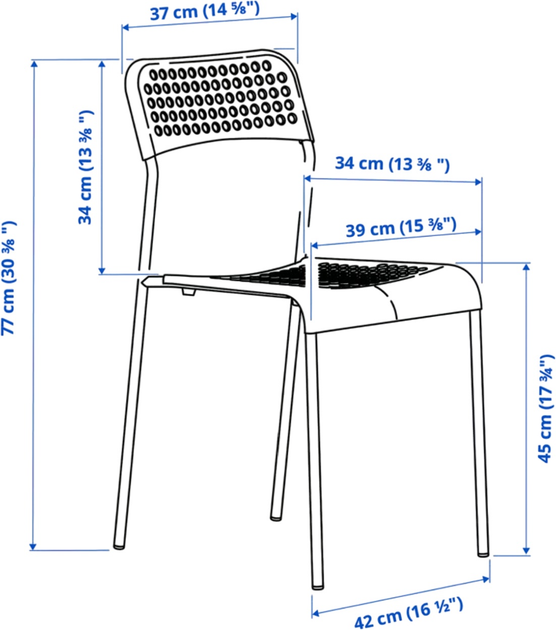 Стілець для кухні Ikea Sandsberg 39 x 47 x 77 см Білий (106.054.24) - зображення 2