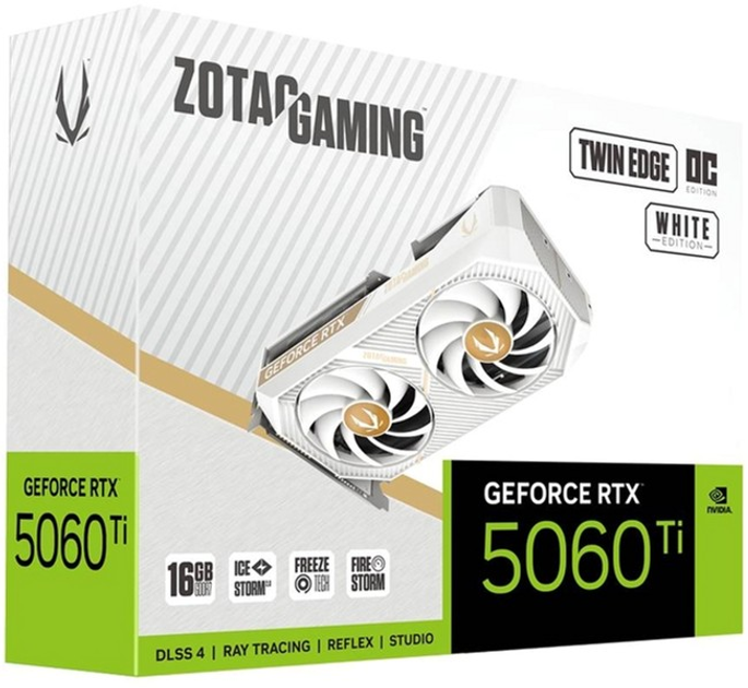 Karta graficzna Zotac PCI-Ex GeForce RTX 5060 Ti GAMING Twin Edge OC White 8GB GDDR7 (128bit) (2602/28000) (HDMI, 3 x DisplayPort) (ZT-B50620Q-10M) - obraz 6