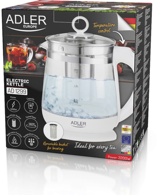 Електрочайник Adler AD 1299 (5903887804615) (955555908929126) - Уцінка - зображення 8