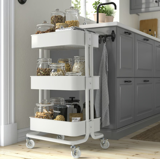 Етажерка Ikea Raskog на колесах 35 x 45 x 77 см Біла (305.867.83) - зображення 3