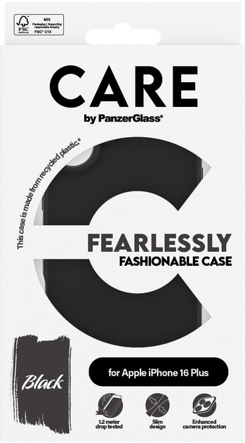 Панель Panzer Glass CARE Fashionable Case для Apple iPhone 16 Plus Black (5715685004612) - зображення 3