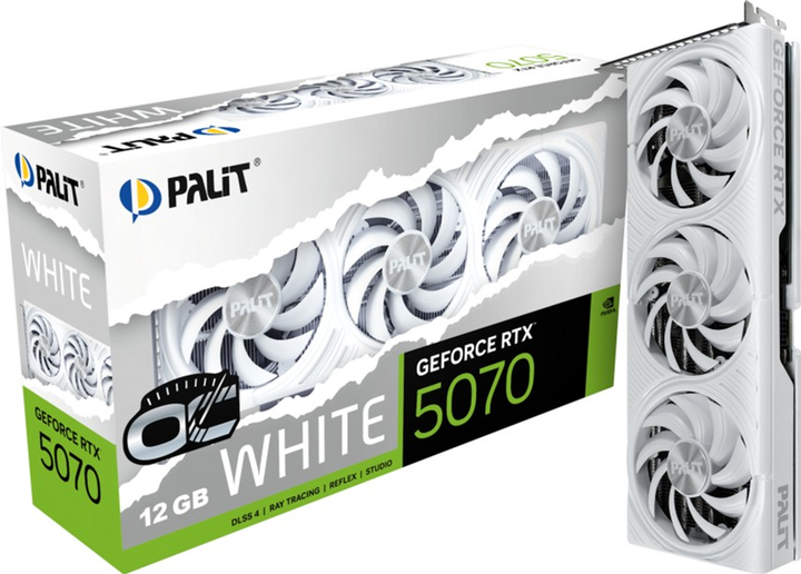 Karta graficzna Palit PCI-Ex GeForce RTX 5070 White OC 12GB GDDR7 (192bit) (2527/28000) (HDMI, 3 x DisplayPort) (NE75070U19K9-GB2050W) - obraz 9