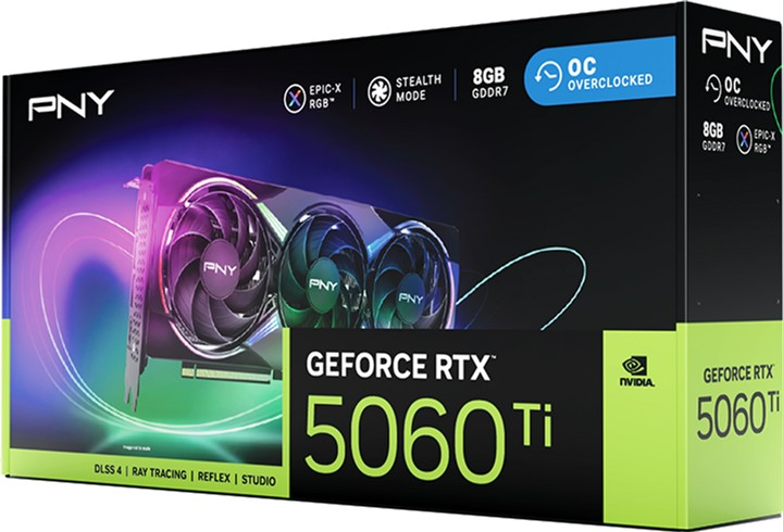 Karta graficzna PNY PCI-Ex GeForce RTX 5060 Ti ARGB OC 8GB GDDR7 (128bit) (2692/28000) (HDMI, 3 x DisplayPort) (VCG5060T8TFXXPB1-O) - obraz 10