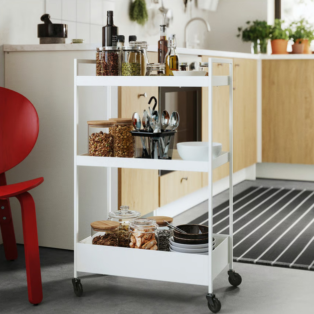 Етажерка Ikea Nissafors на колесах 50.5 x 30 x 83 см Біла (404.657.33) - зображення 5